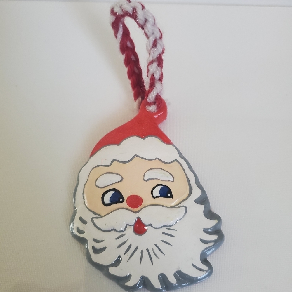 Vintage 1980's Santa Christmas Ornament